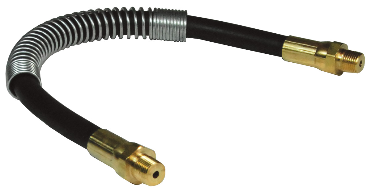 GREASE WHIP HOSE ASSEMBLY WITH STRAIN RELIEF SPRING